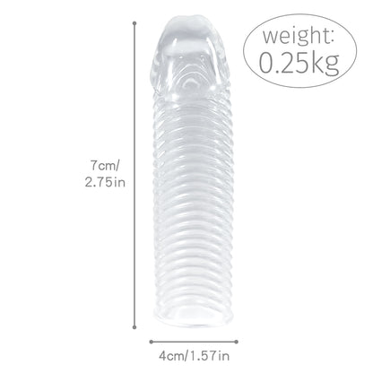 Textured Penis Sleeve Extender | Soft Silicone Enhancement Sleeve