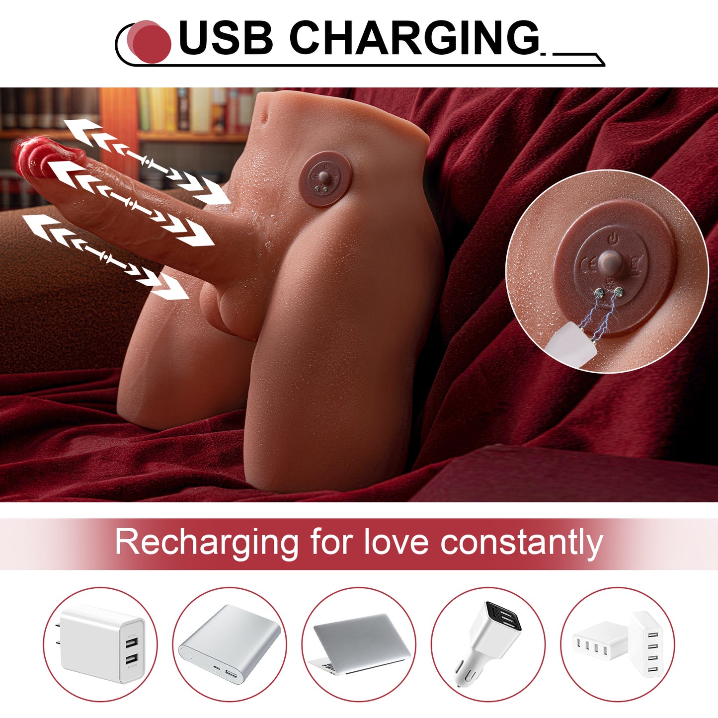 Realistic Thrusting & Vibrating Male Masturbator | USB Rechargeable Pleasure Toy