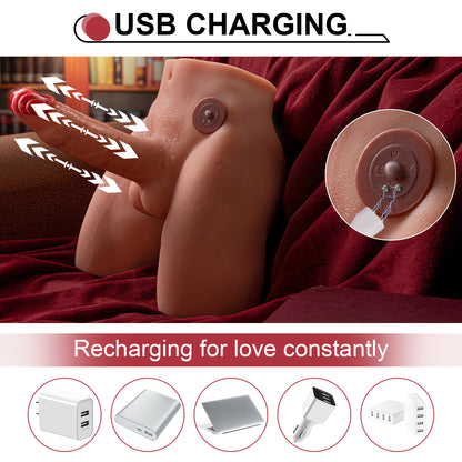 Realistic Thrusting & Vibrating Male Masturbator | USB Rechargeable Pleasure Toy