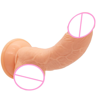 Realistic Curved Suction Cup Dildo – Lifelike Textured G-Spot & Anal Sex Toy for Women