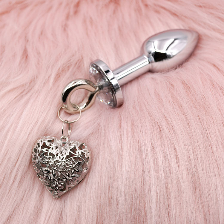 Heart Charm Anal Plug & Nipple Clamps BDSM Set for Couples