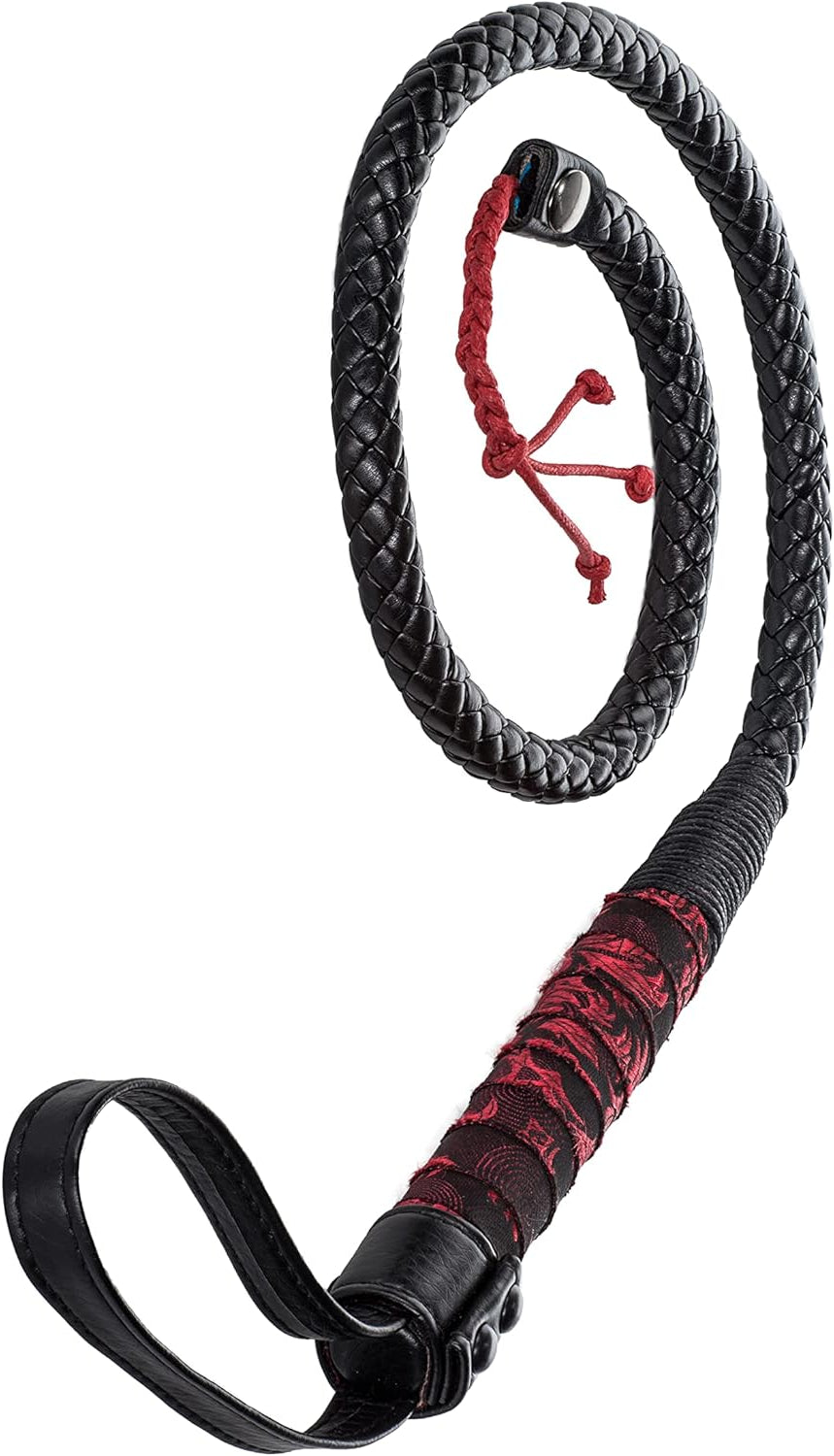 Bondage Bull Whip for Couples – Fetish Fantasy Whip Toy, Leather Restraint Accessory