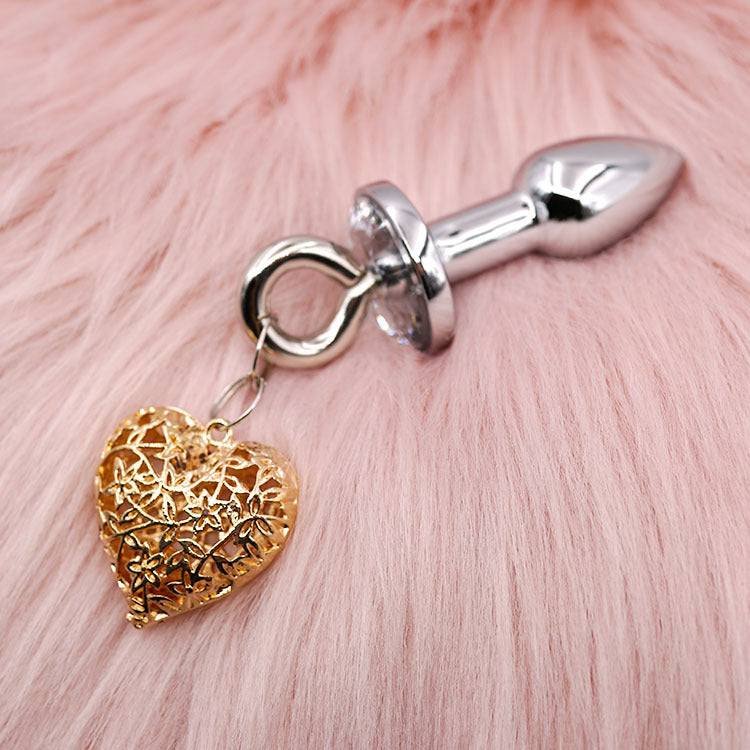 Heart Charm Anal Plug & Nipple Clamps BDSM Set for Couples