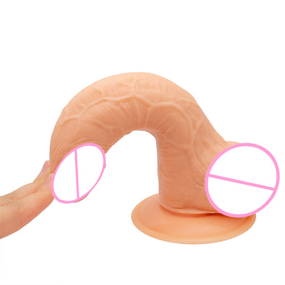 Realistic Curved Suction Cup Dildo – Lifelike Textured G-Spot & Anal Sex Toy for Women