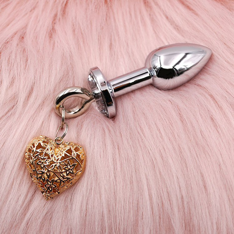 Heart Charm Anal Plug & Nipple Clamps BDSM Set for Couples