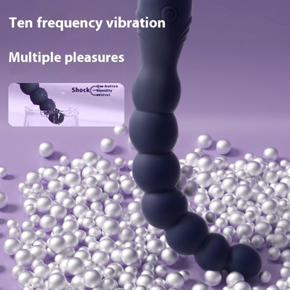 Soft Silicone Vibrating Anal Beads | Flexible Unisex Pleasure Toy