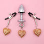 Heart Charm Anal Plug & Nipple Clamps BDSM Set for Couples