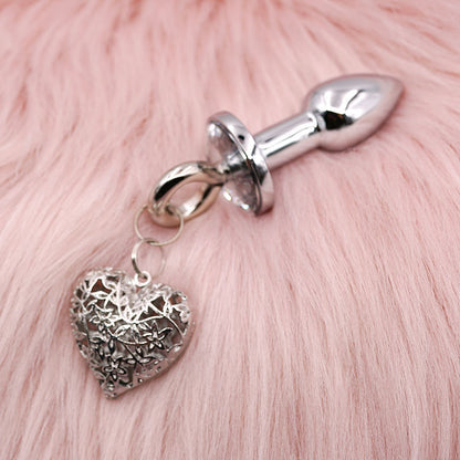 Heart Charm Anal Plug & Nipple Clamps BDSM Set for Couples