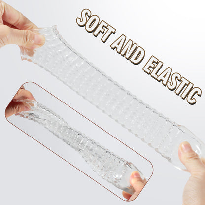 Textured Penis Sleeve Extender | Soft Silicone Enhancement Sleeve