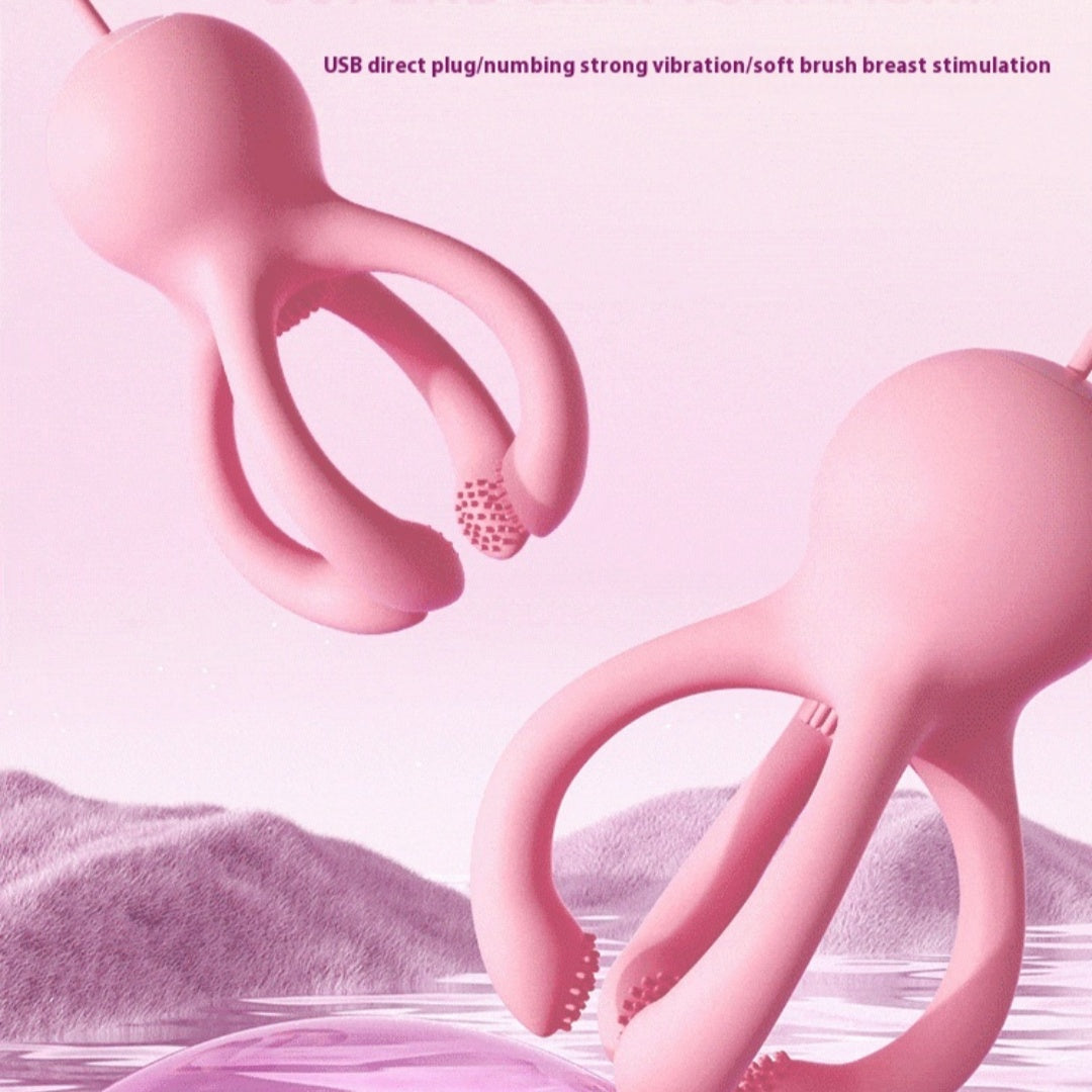 Rechargeable couples intimacy vibrator with waterproof silicone design
