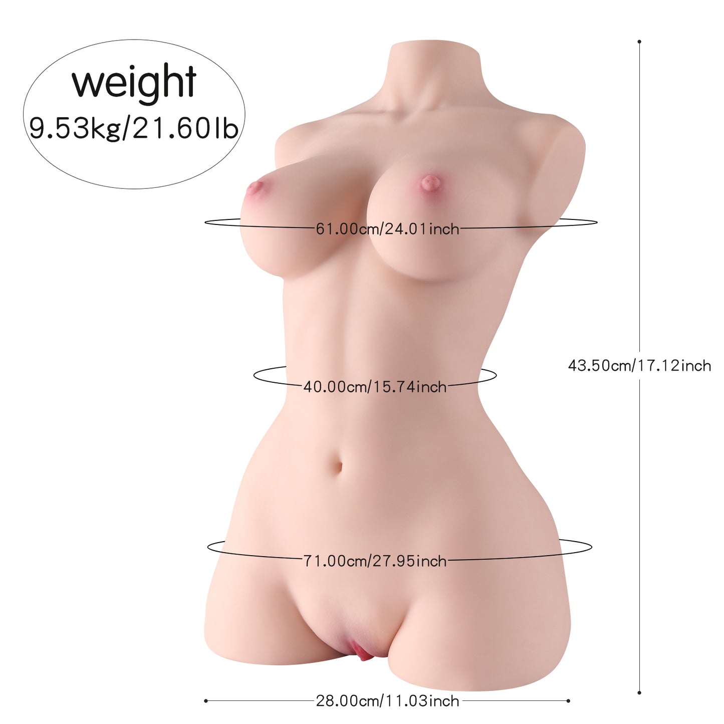 Luxury Sculpted Female Torso Doll for Men – Ultra-Soft Body Companion & Intimacy Toy