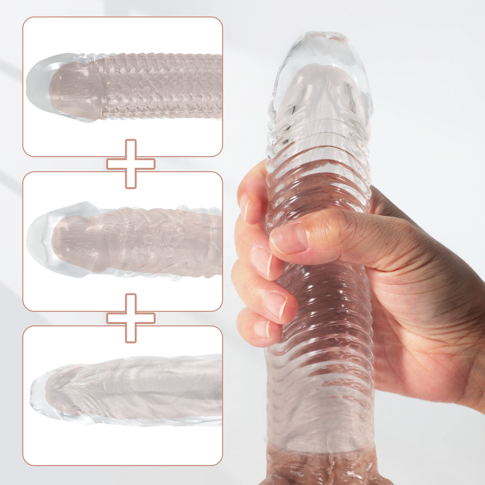 Textured Penis Sleeve Extender | Soft Silicone Enhancement Sleeve