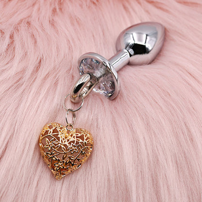 Heart Charm Anal Plug & Nipple Clamps BDSM Set for Couples