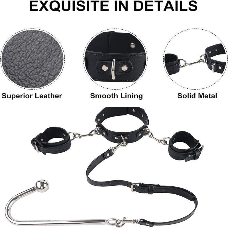 Women’s Reverse Handcuffs with Hook – Couples Bondage Restraint Toy, Adjustable Training & Roleplay Accessory