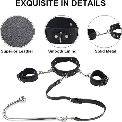 Women’s Reverse Handcuffs with Hook – Couples Bondage Restraint Toy, Adjustable Training & Roleplay Accessory