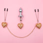 Heart Charm Anal Plug & Nipple Clamps BDSM Set for Couples