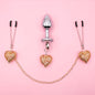Heart Charm Anal Plug & Nipple Clamps BDSM Set for Couples